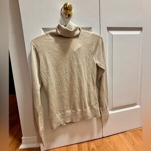 H&M Cream Turtleneck Sweater - Lightweight Knit| size S